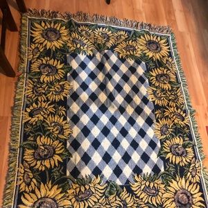 Sunflower knitted blanket